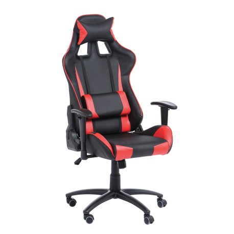 Fauteuil gamer SPORTING - accoudoirs réglables - noir et blanc