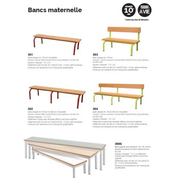 Bancs Maternelle LNR Mobilier